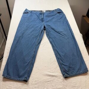 Mainstreet Wide Leg Jeans Womens 22W Blue Good Elastic Waist Relaxed Denim